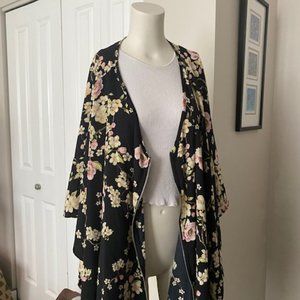 Torrid Floral Kimono Zipper Jkt